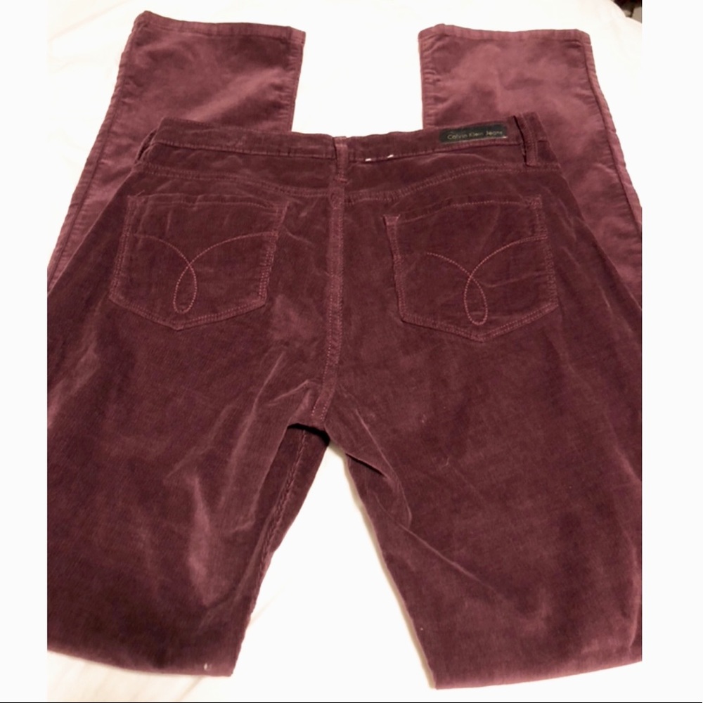 Calvin Klein Maroon Corduroy Power Stretch Pants